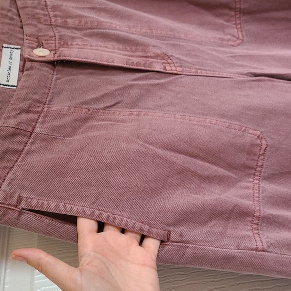 TAMMY Wide leg, high rise dusty pink jeans 27 - Picture 3 of 9